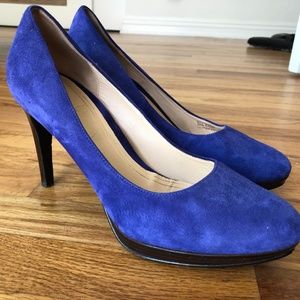 Cole Haan Blue Suede 3 inch pumps